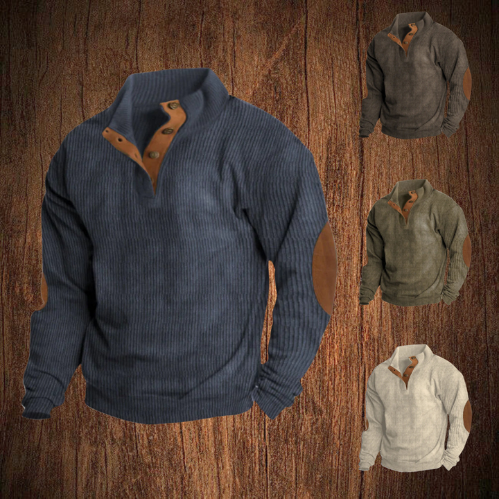 Glenn | Men's Ribbed Button Up Sweater